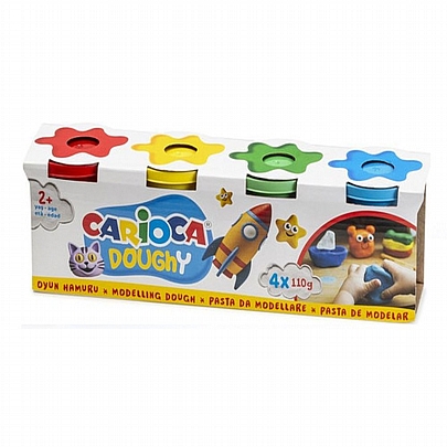 Πλαστοζυμαράκια 4 χρωμάτων (4x110gr) - Carioca Doughy