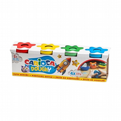 Πλαστοζυμαράκια 4 χρωμάτων (4x110gr) - Carioca Doughy