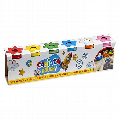 Πλαστοζυμαράκια 6 χρωμάτων (6x110gr) - Carioca Doughy