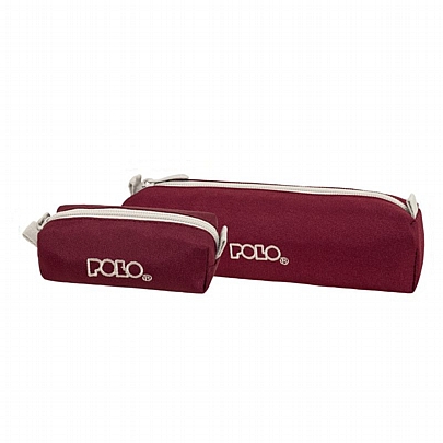 Κασετίνα βαρελάκι & πορτοφολάκι Original Wallet - Bordeaux & Sliver - Polo