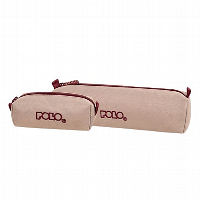 Κασετίνα βαρελάκι & πορτοφολάκι Original Wallet - Beige & Crismon - Polo