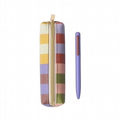 Σετ Στυλό & Κασετίνα Bold Stripe - Μαύρο (2τμχ./0.7mm) - Designworks Ink