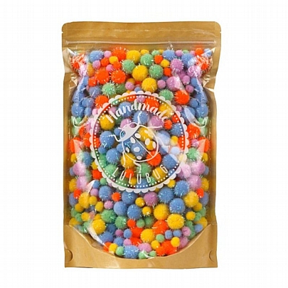 Pompom 10,20mm - Circus Felt Look & Glitter (500τμχ.) - Lulubug
