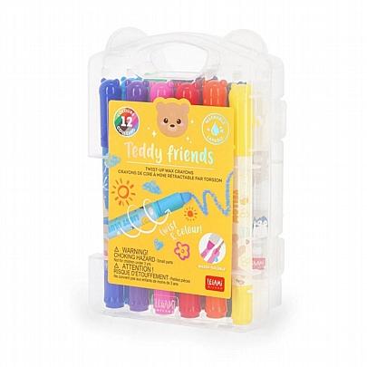 Σετ Κηρομπογιών Twist Up Teddy Friends 12 χρώματα (8mm) - Legami