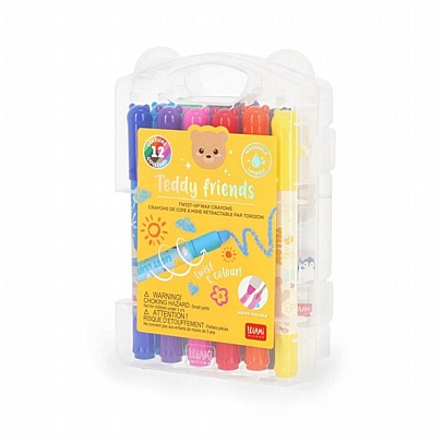 Σετ Κηρομπογιών Twist Up Teddy Friends 12 χρώματα (8mm) - Legami