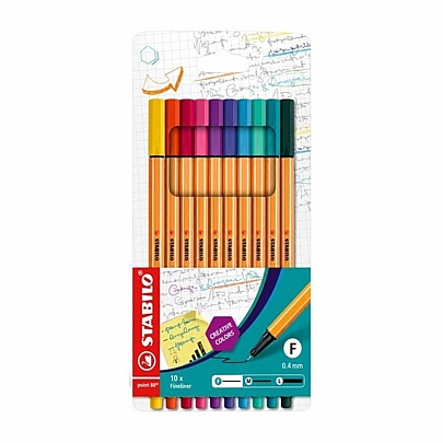 Σετ Μαρκαδοράκια Λεπτής Γραφής (10τμχ./0.4mm) - Stabilo Point 88