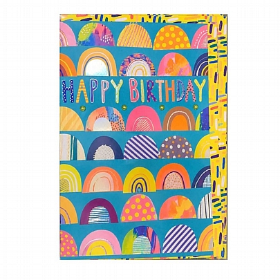 Ευχετήρια κάρτα με Φάκελο - Happy Birthday (Ουράνιο Τόξο/11.5x17) - ThePaperBox