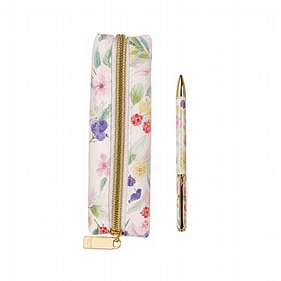Σετ Στυλό & Κασετίνα Flieder Blissful Blossom - Μαύρο (2τμχ./0.7mm) - Goldbuch