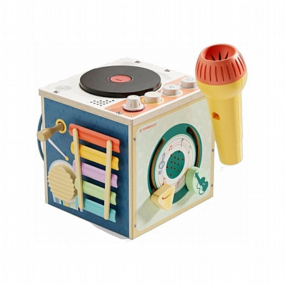 Montessori Ξύλινος Μουσικός Κύβος Δραστηριοτήτων - DJ Table & Ξυλόφωνο (6 σε 1) - Top Bright