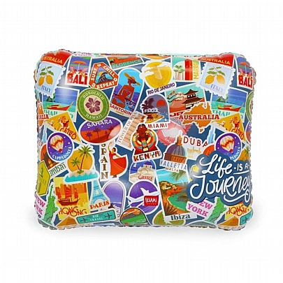 Φουσκωτό μαξιλάρι θαλάσσης - Travel Stickers Glitter (45x36εκ.) - Legami