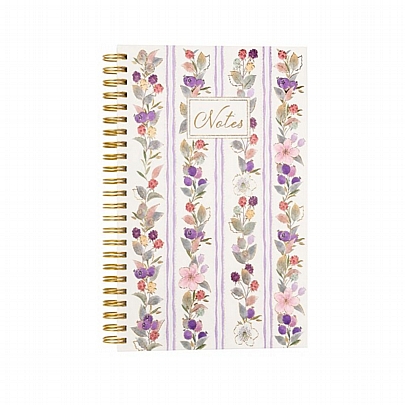 Σπιράλ Σημειωματάριο Ριγέ Notes - Floral Lilac (14x20) - Goldbuch