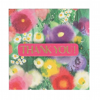 Ευχετήρια Κάρτα με Φάκελο - Thank You (Λουλούδια/7.8x7.8) - ArteBene