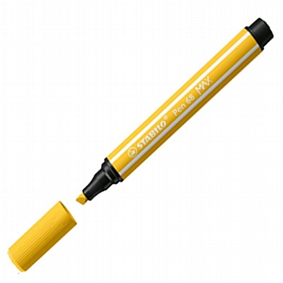 Μαρκαδοράκι Χοντρής Γραφής - Yellow (1-5mm) - Stabilo Pen 68 Max