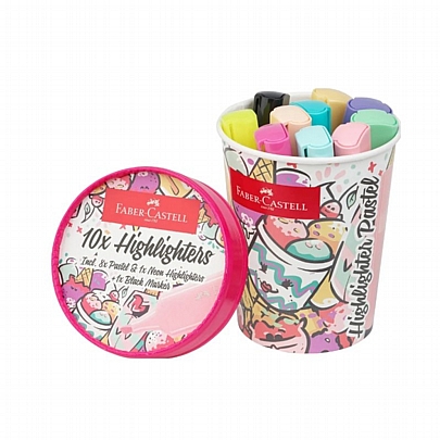 Σετ Ice Cream Cup Μαρκαδόροι Υπογραμμίσεως - Pastel Colours (10τμχ.) - Faber-Castell