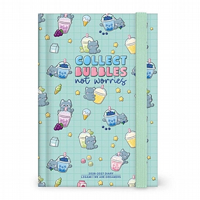 Ημερολόγιο 16 μηνών με λάστιχο 2026/2027 - Kitty Bubble Tea (12x18) - Legami