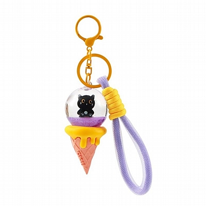 Μπρελόκ Kawaii Ice Cream Black Cat - iTotal
