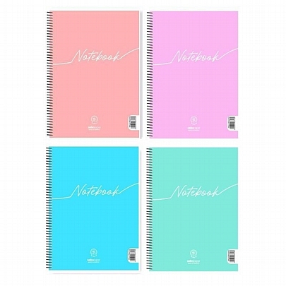 Τετράδιο Σπιράλ A4 - 4 θέματα Notebook (120Φ.) - Salkopaper