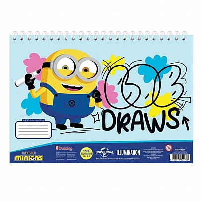 Μπλοκ ζωγραφικής Σπιράλ A4 - Minios Draws (30Φ.) - Diakakis Μπλοκ ζωγραφικής Σπιράλ A4 - Minios Draws (30Φ.) - Diakakis