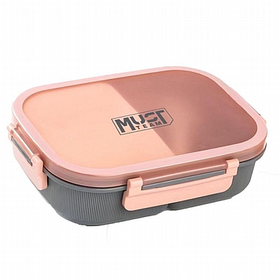 Φαγητοδοχείο Πλαστικό με Κουτάλι - Pink (1100ml) - Must