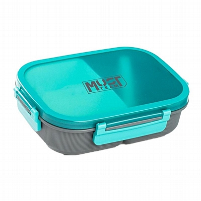 Φαγητοδοχείο Πλαστικό με Κουτάλι - Light Blue (1100ml) - Must