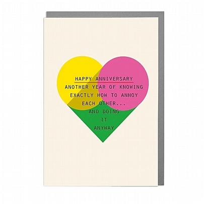 Ευχετήρια Κάρτα με Φάκελο - Happy Anniversary Another Year of Knowing Exactly How to Annoy Each Other...& Doing It Anyway (11.4x15.8) - Lola Desing