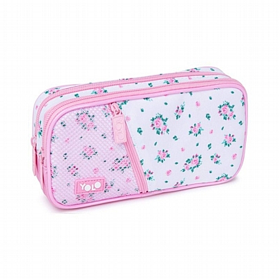 Κασετίνα Box (2 Θήκες) - Pink Flowers - Yolo