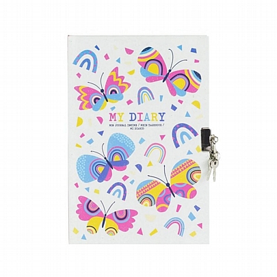 Μυστικό Σημειωματάριο με Κλειδαριά - Butterflies (15x21.5) - Tiger Tribe