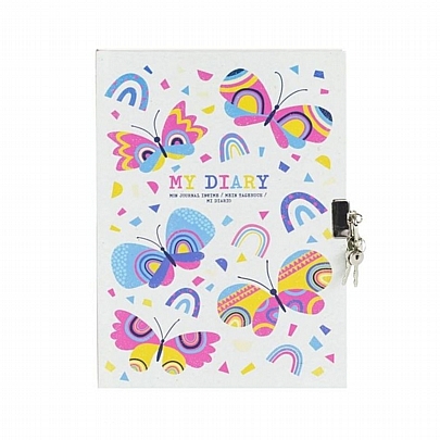 Μυστικό Σημειωματάριο με Κλειδαριά - Butterflies (15x21.5) - Tiger Tribe
