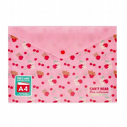 Φάκελος με Κουμπί Fold & Order - Teddy Bear Cherry Pink (Α4) - Legami