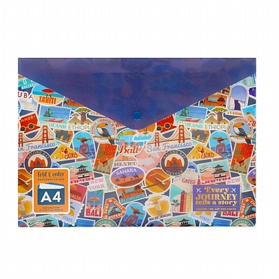 Φάκελος με Κουμπί Fold & Order - Travel Stickers (Α4) - Legami