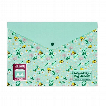 Φάκελος με Κουμπί Fold & Order - Bee Green (Α4) - Legami