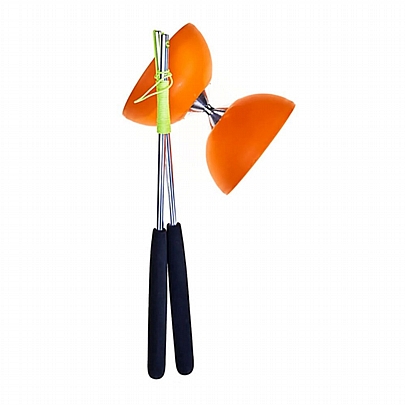 Rubber Diabolo & Aluminum Hand Sticks - Πορτοκαλί - Eureka