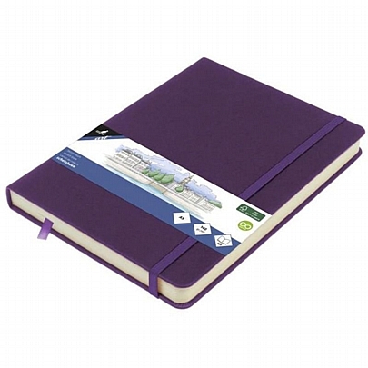 Βιβλιοδετημένο Τετράδιο Ακουαρέλας Sketchbook με Λάστιχο (15x20εκ./160Φ.) - Purple Heart - Kangaro
