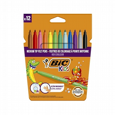 Μαρκαδόροι Λεπτοί 12 Χρωμάτων - Bic Kids
