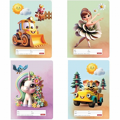 Τετράδιο Ριγέ B5 - Cute Animals (40Φ./80gr) - Tettris