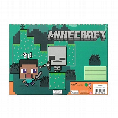 Μπλοκ Ζωγραφικής Σπιράλ A4 με Αυτοκόλλητα - Minecraft (40Φ.) - Gim