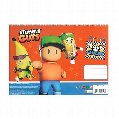 Μπλοκ Ζωγραφικής Σπιράλ A4 με Αυτοκόλλητα - Stumble Guys (40Φ.) - Gim