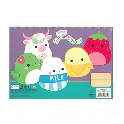 Μπλοκ Ζωγραφικής Σπιράλ A4 με Αυτοκόλλητα - Squishmallows (40Φ.) - Gim