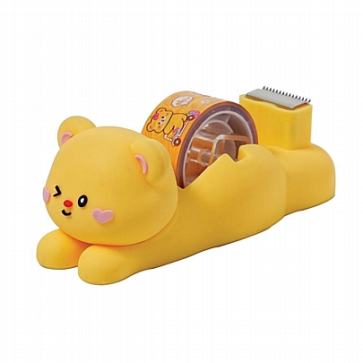 Βάση Σελοτείπ & Σελοτέιπ Happy Life (1.8cmx10m) - Yellow Bear - Gim