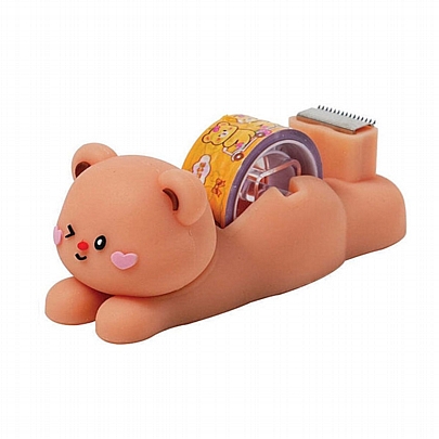 Βάση Σελοτείπ & Σελοτέιπ Happy Life (1.8cmx10m) - Orange Bear - Gim