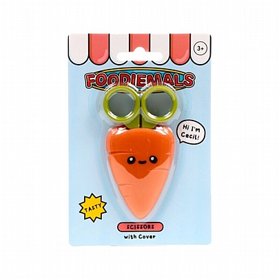 Παιδικό Ψαλίδι με Θήκη Foodiemals - Carrot (8.5cm) - Puckator