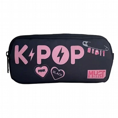 Κασετίνα Βαρελάκι (2 Θήκες) - K-Pop Pink & Black - Must