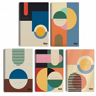 Τετράδιο Σπιράλ A4 - 2 θέματα Bauhaus (60Φ.) - Skag
