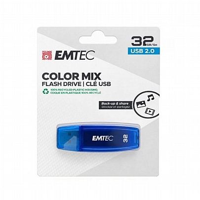 Usb Flash Drive 2.0 (32GB) - Blue - Emtec