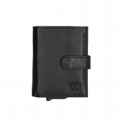Δερμάτινο Πορτοφόλι με Προστασία RFID - Black - Double-D