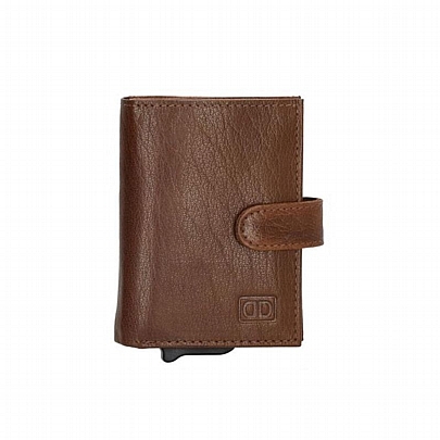 Δερμάτινο Πορτοφόλι με Προστασία RFID - Brown - Double-D