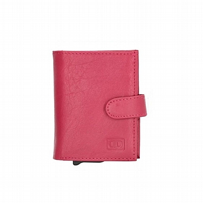 Δερμάτινο Πορτοφόλι με Προστασία RFID - Pink - Double-D
