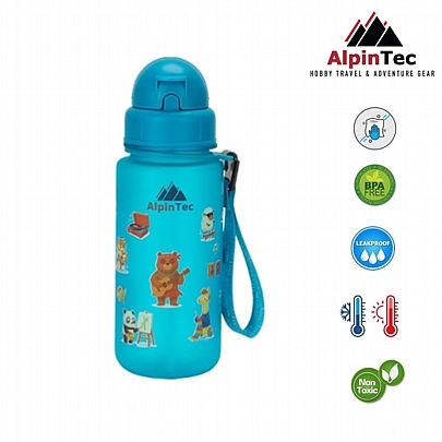 Παγούρι Πλαστικό με Καλαμάκι - Hobby Animals (400ml) - AlpinPro
