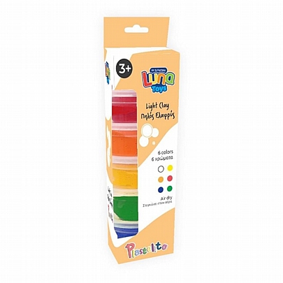 Πηλός Ελαφρύς 6 Χρωμάτων Plastelito (6x16gr) - Luna Toys