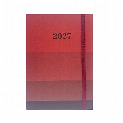 Ημερήσιο Ημερολόγιο με Λάστιχο Stripes 2027 - Red (14x21) - Must